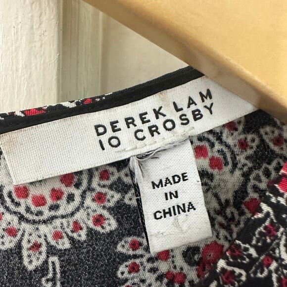 Derek Lam 10 Crosby 100% Silk Rocco Printed Dress Lightweight Floral Bell Sleeve - Picture 2 of 8